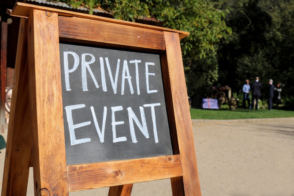 Private event sign