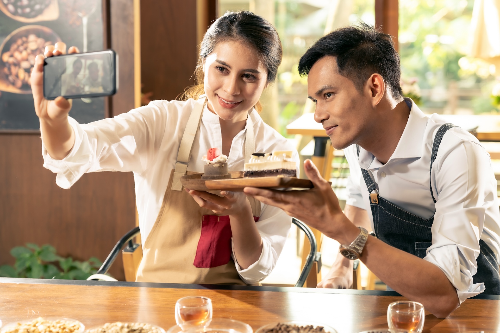 Cafe owner live their cafe