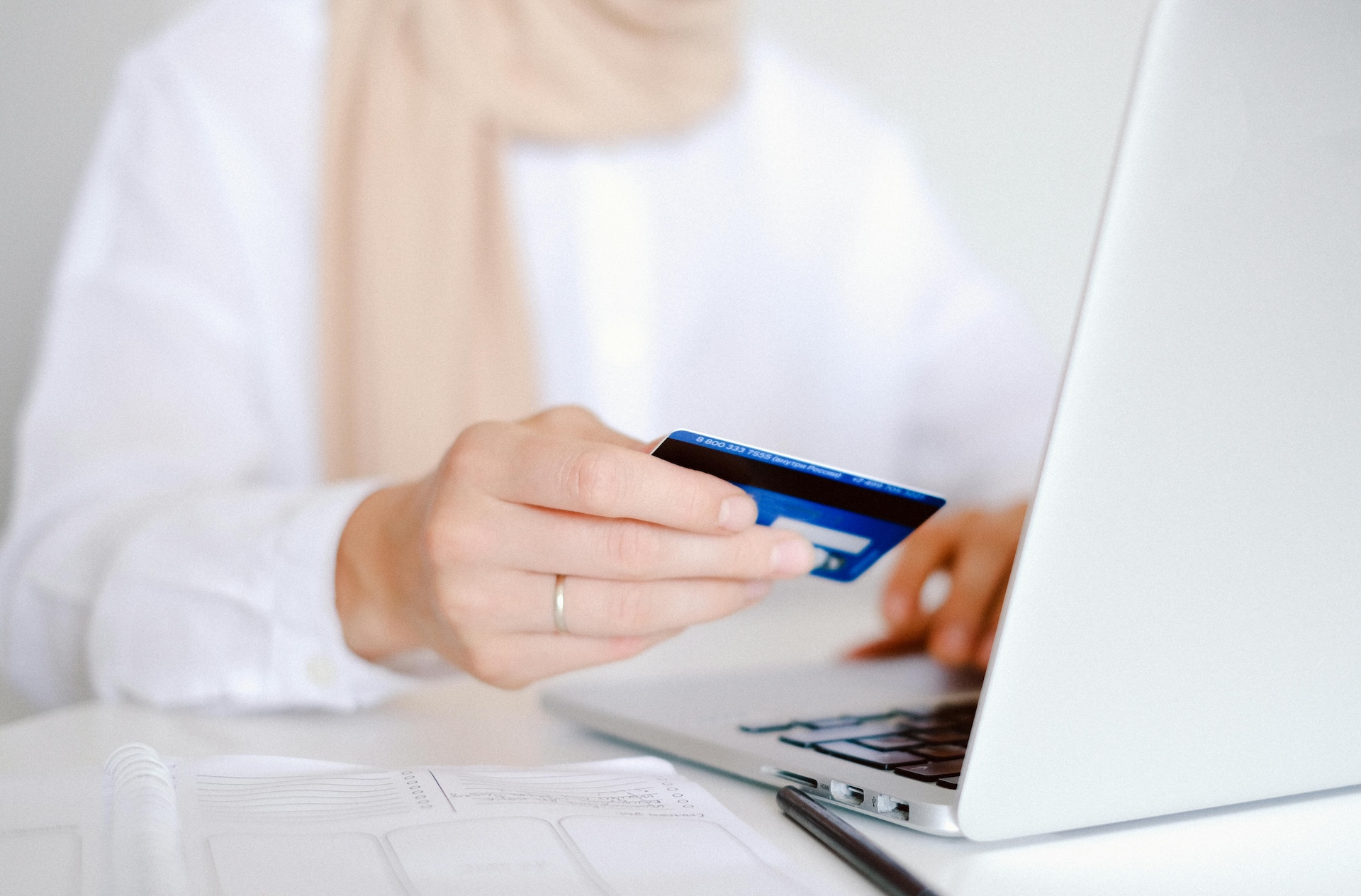 person making online payment