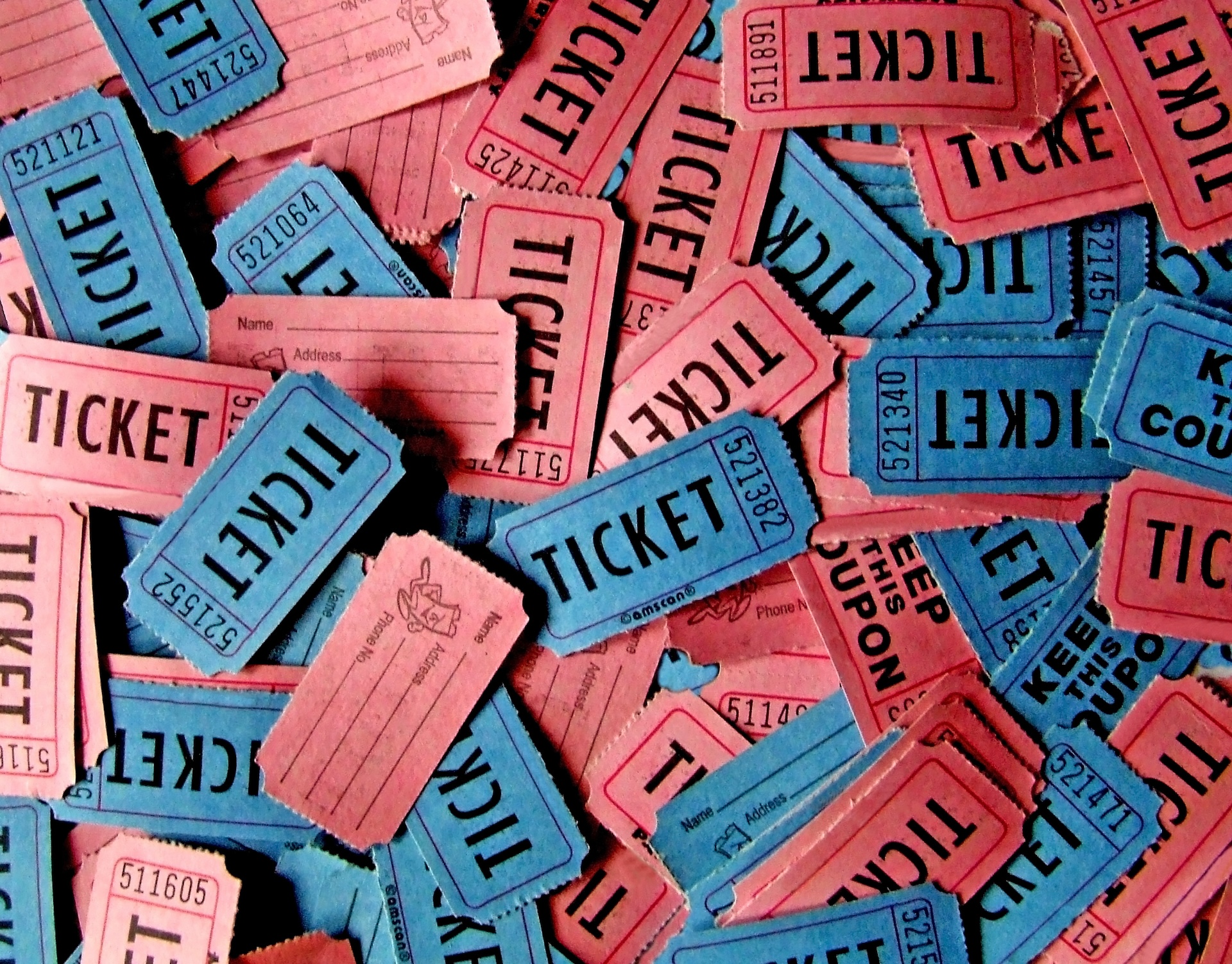 pink and blue tickets