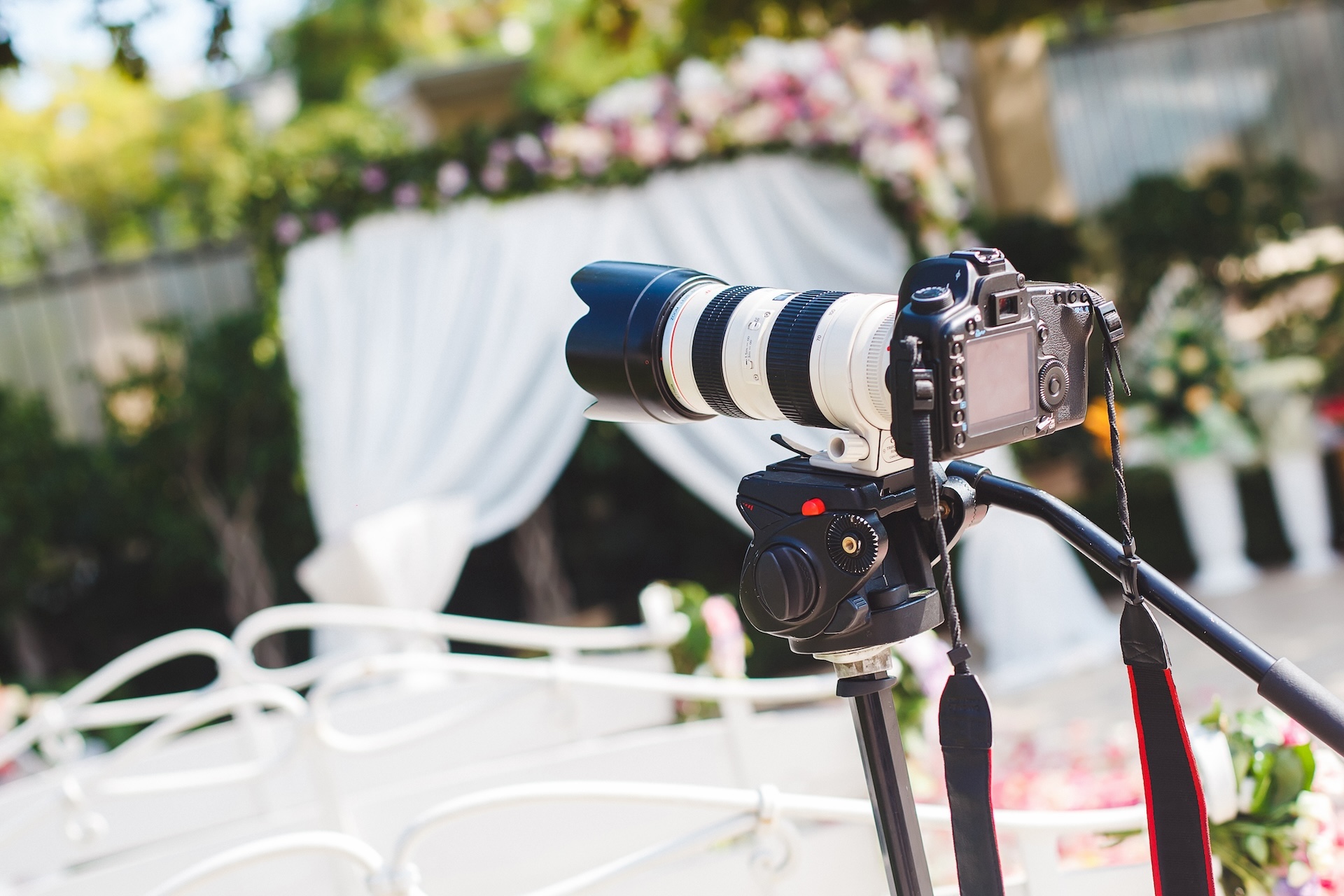The work of photographer and videographer at the wedding