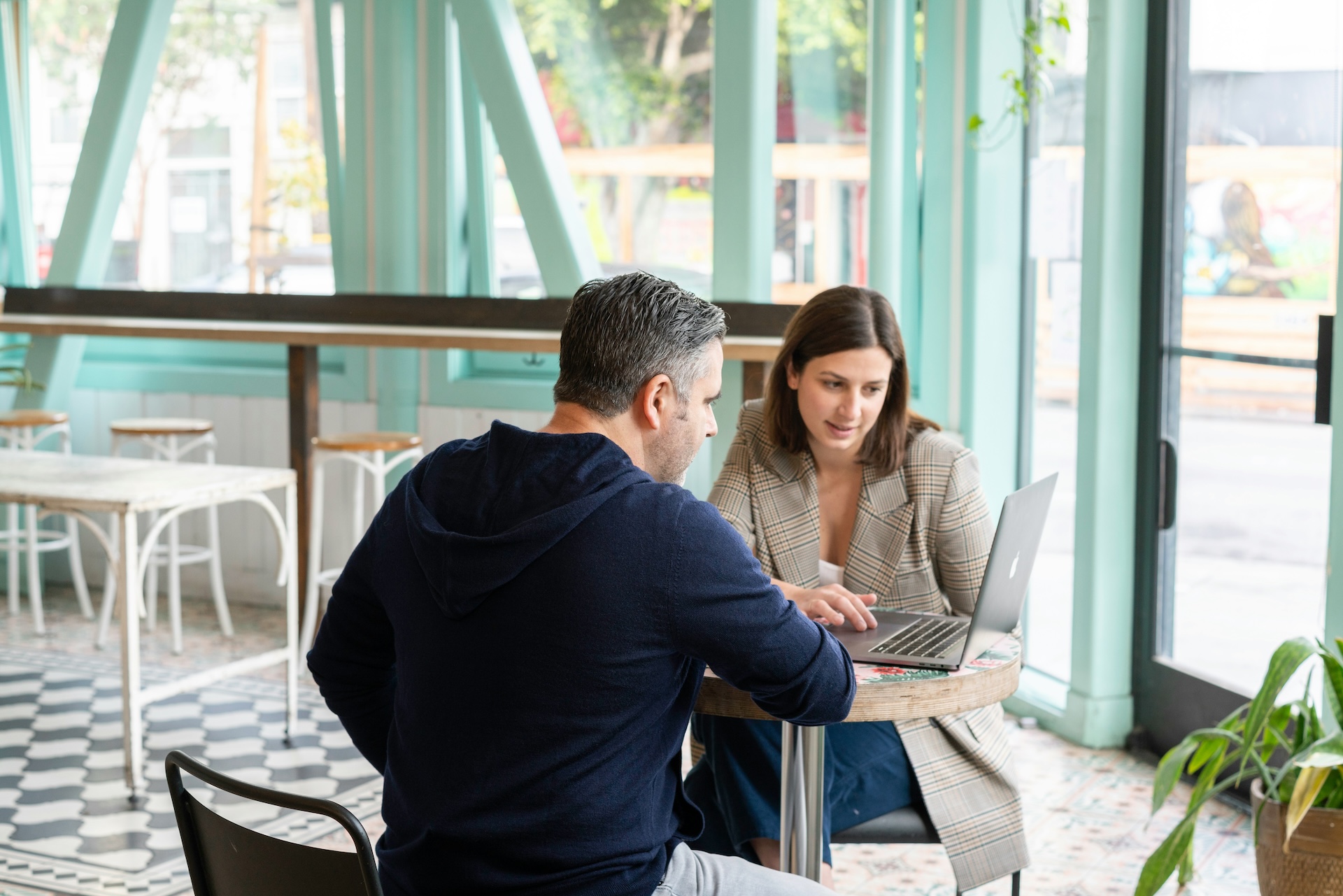 business meeting in a cafe