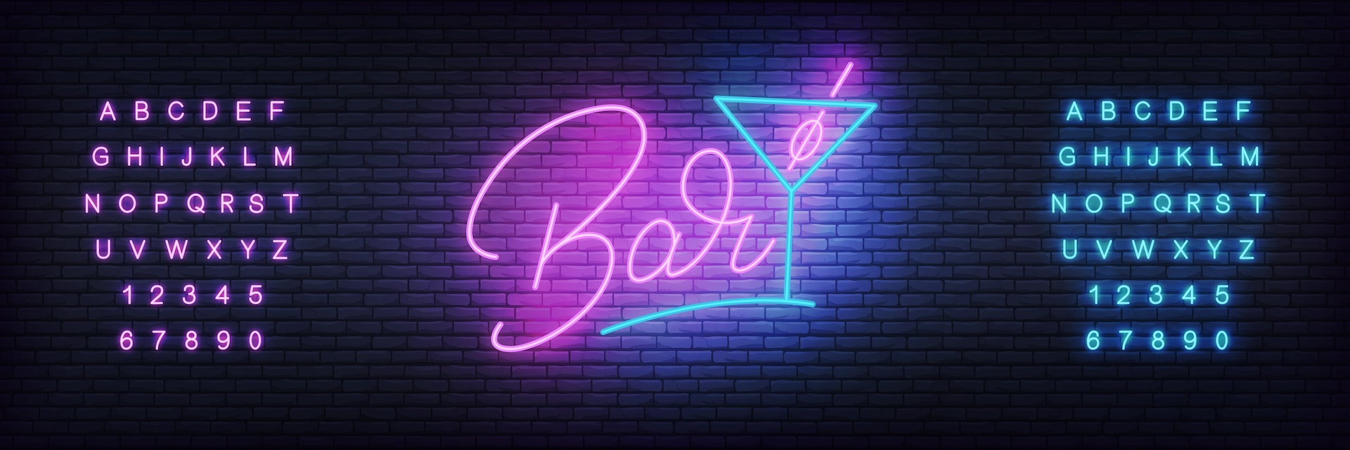 Bar names neon template