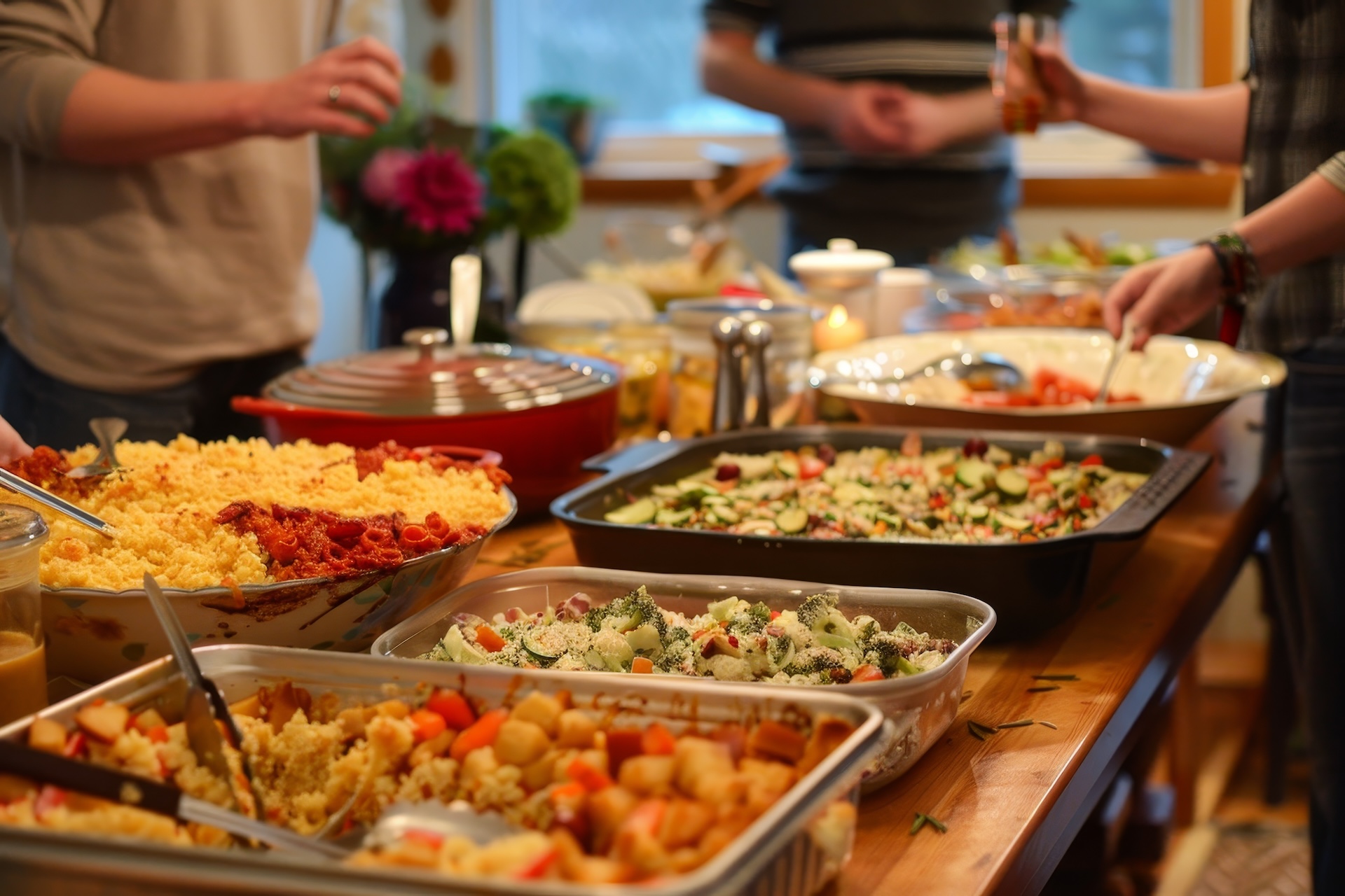 potluck dinner as part of a celebration of life service