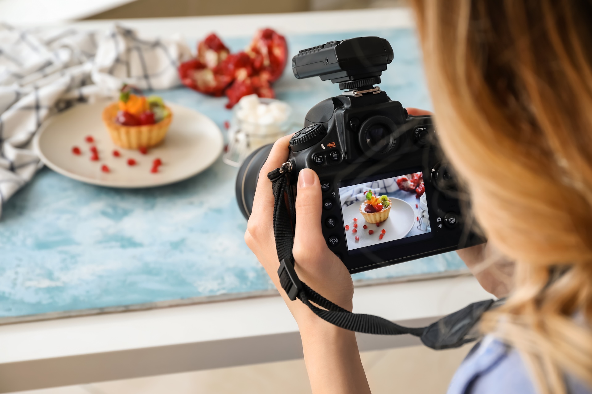 photographer taking food photography for a restaurant menu template