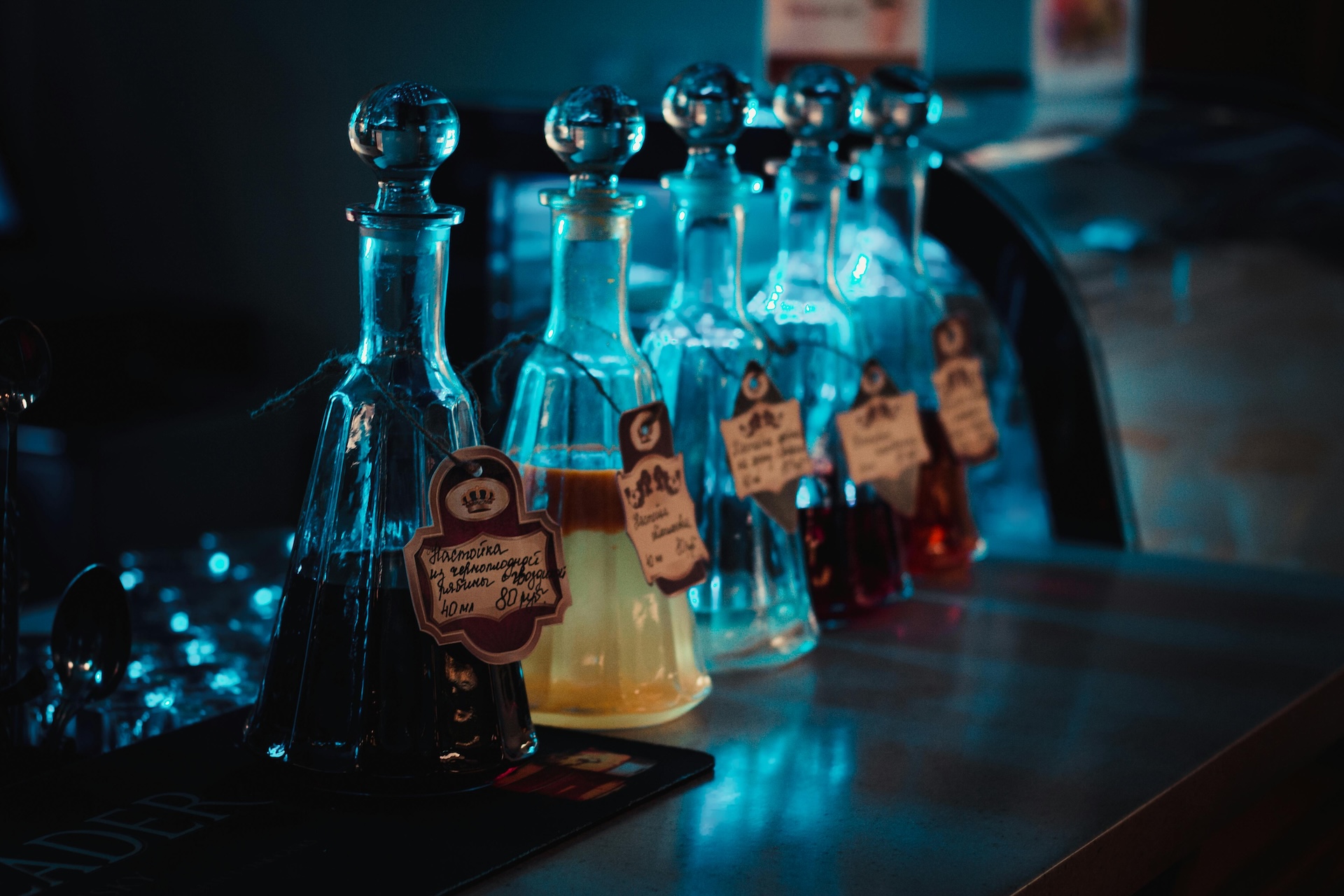 unique fruity drinks mixers at a bar