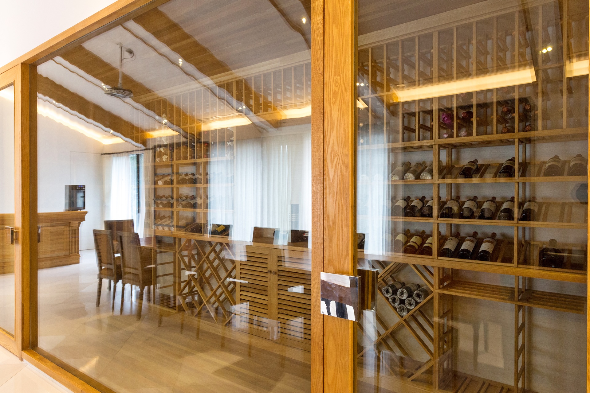 wine cellar as part of a wine bar