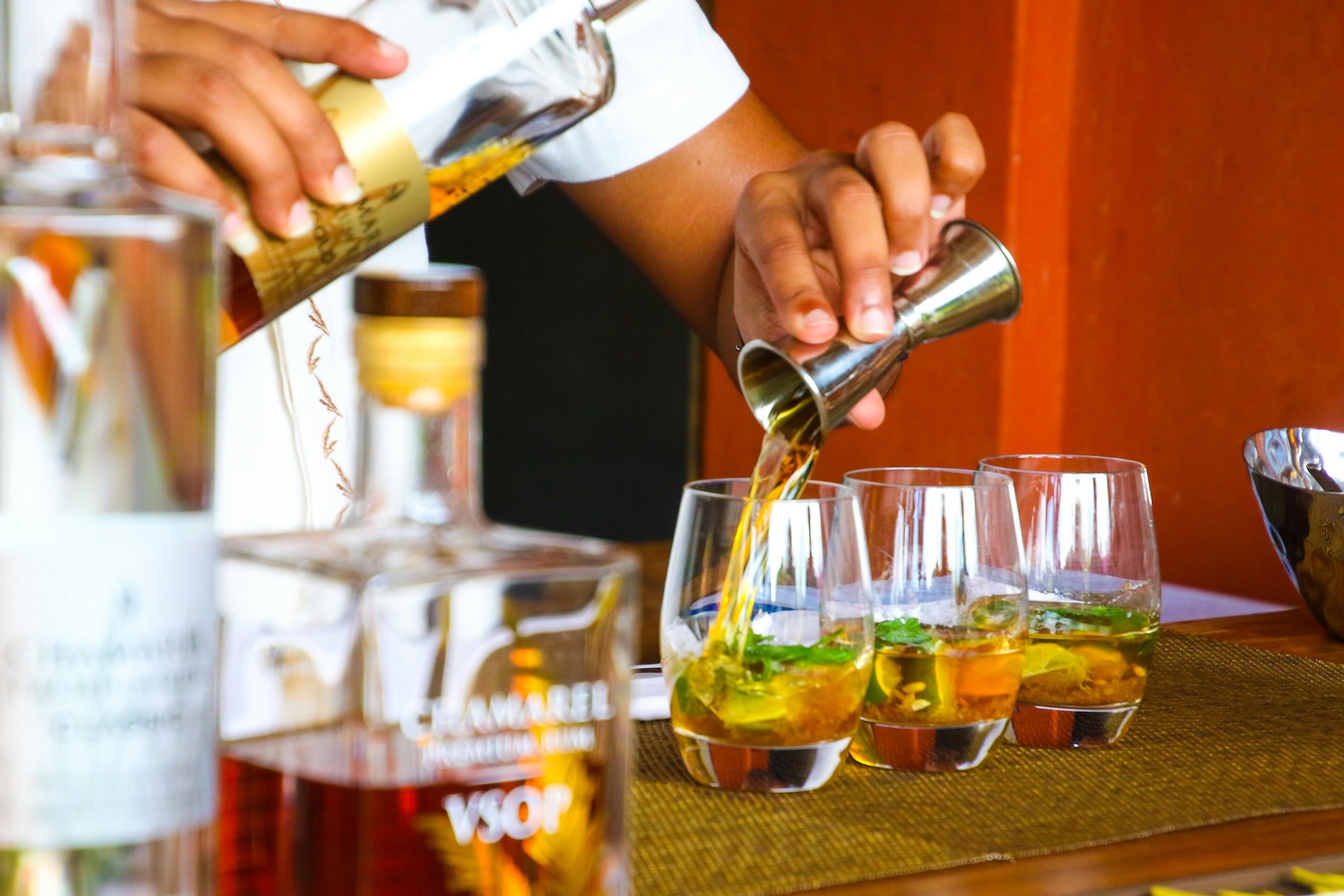 bartender mixing tequila drinks