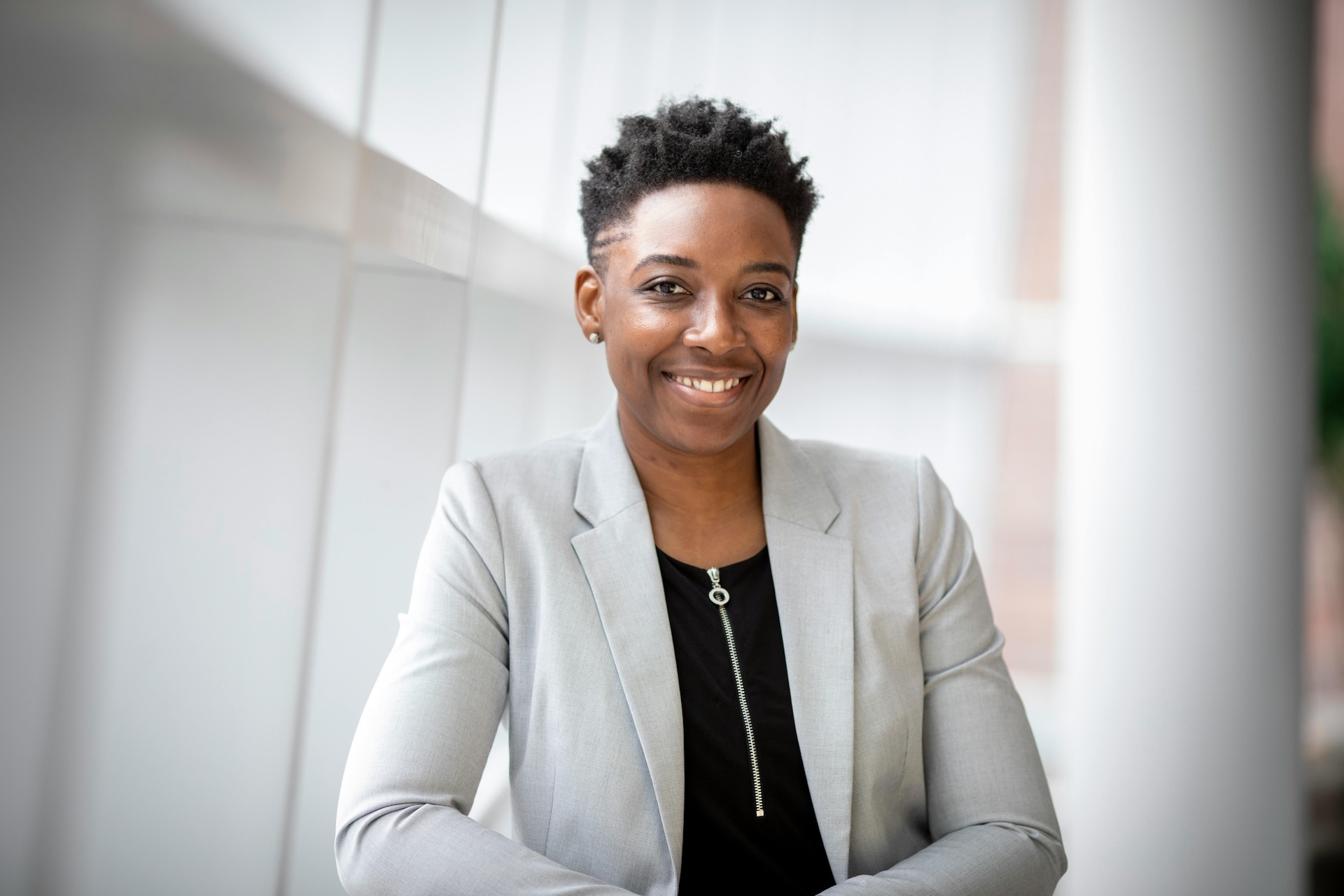 woman smiling in professional attire
