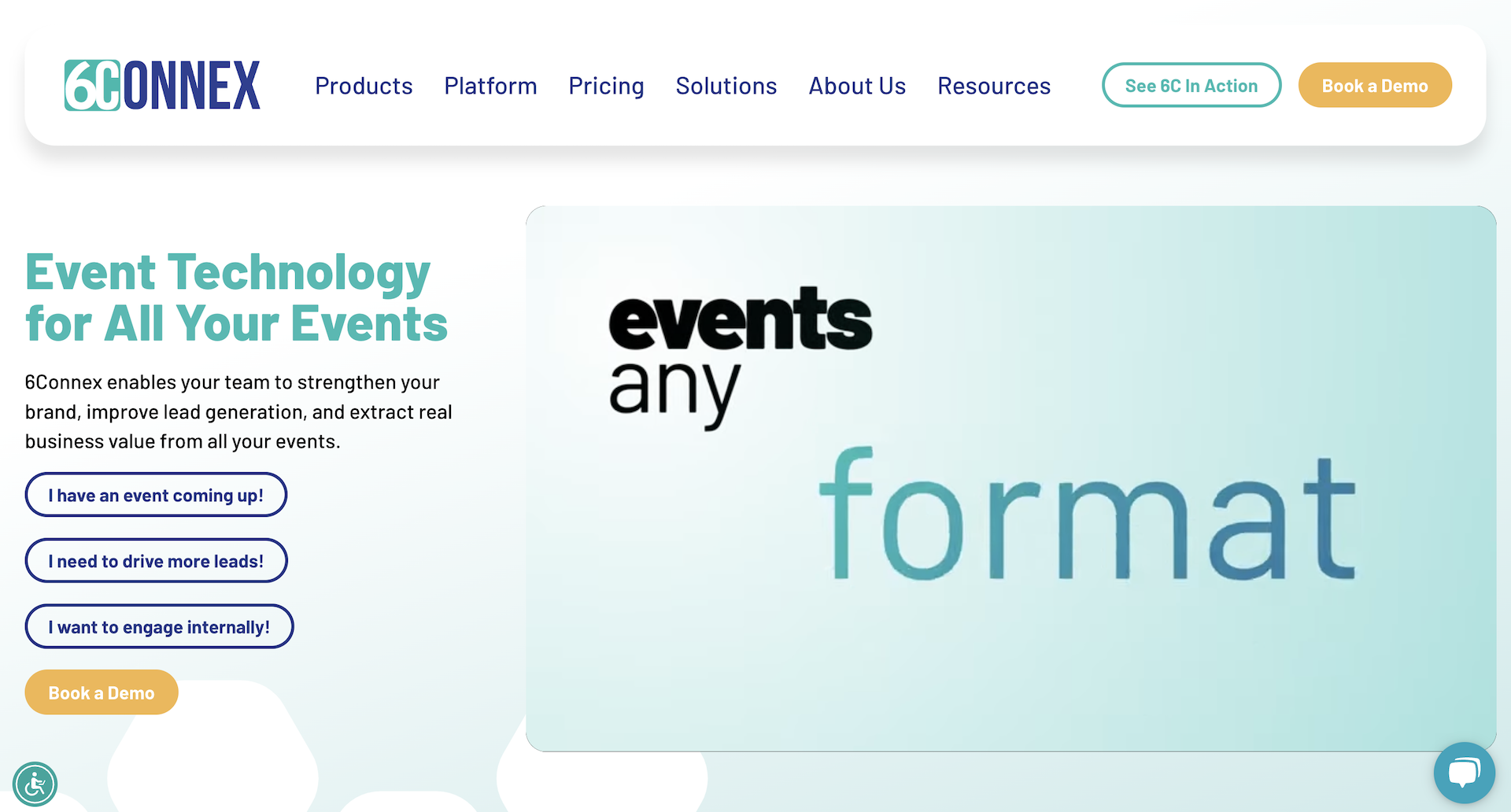Screenshot of 6Connex's website homepage