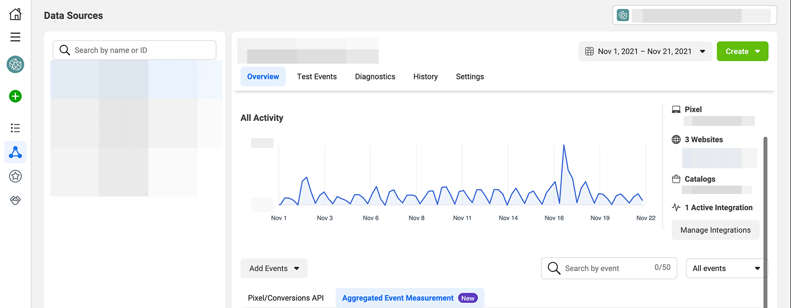facebook events manager main page